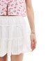 Pull&Bear tiered mini rara skirt in white