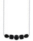 Фото #1 товара Onyx Mixed-Cut Five Stone Bar 18" Pendant Necklace in Sterling Silver