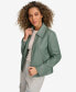 ფოტო #14 პროდუქტის Women's Faux Leather Laydown Collar Jacket