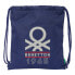 Фото #1 товара Сумка-рюкзак на веревках Benetton Varsity Серый Тёмно Синий 35 x 40 x 1 cm