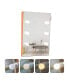 Wooden Wall Vanity Mirror Makeup Mirror Dressing Mirror With LED Bulbs Бежевый, 1 Count - фото #1