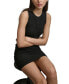 Women's Solid Ruched Crewneck Tank Dress