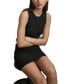 ფოტო #3 პროდუქტის Women's Solid Ruched Crewneck Tank Dress