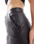 Фото #2 товара ASOS DESIGN Hourglass premium faux leather straight leg trouser in black