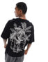 Фото #1 товара ADPT oversized t-shirt with palm tree back print in black