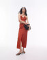 Фото #2 товара Topshop co-ord centre front ruched maxi skirt in rust