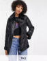 Фото #1 товара New Look Tall aviator jacket with contrast borg in black