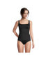 Фото #5 товара Women's Tummy Control Square Neck Underwire Tankini Swimsuit Top Adjustable Strap
