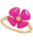 Gold-Tone Pink Flower Hinge Bracelet