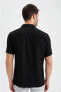 Фото #4 товара Мужская рубашка Defacto Modern Fit с коротким рукавом из вискозы