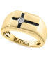 Фото #1 товара EFFY® Men's Diamond East-West Cross Ring (1/6 ct. t.w.) in 14k Gold