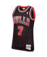 Фото #3 товара Men's Toni Kukoc Black Chicago Bulls 1995-96 Hardwood Classics Swingman Player Jersey