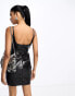 Фото #2 товара ASOS DESIGN croc leather look mini slip dress in black