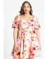 ფოტო #2 პროდუქტის Plus Size Puff Sleeve Sweatheart Mini Dress