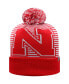 Фото #2 товара Men's Scarlet Nebraska Huskers Line Up Cuffed Knit Hat with Pom