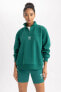 Фото #17 товара Fit Oversize Fit Dik Yaka Kalın Sporcu Sweatshirt A9621ax23au