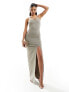 Фото #3 товара Vesper exclusive asymmetric one shoulder bodycon maxi dress in stone