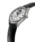 ფოტო #4 პროდუქტის Men's Swiss Automatic Classics Heart Beat Black Leather Strap Watch 40mm