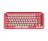 Фото #1 товара Logitech POP Keys Wireless Mechanical Keyboard With Emoji Keys - Mini - RF Wireless + Bluetooth - Mechanical - QWERTY - Burgundy - Pink - Rose