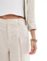 Фото #4 товара Mango slim linen co-ord shorts in beige