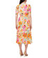 Фото #2 товара Women's Floral-Print Tie-Waist V-Neck Midi Dress