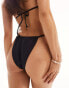 COLLUSION textured thong bikini bottom in black