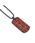 Sterling Silver Rivers of Fire Design Black Rhodium Plated Enamel Tag with Chain