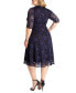 ფოტო #2 პროდუქტის Women's Plus Size Mon Cherie Floral Lace Cocktail Dress