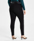 Фото #2 товара Plus Size Mixed-Media Ponte Skinny Pants, Created for Macy's