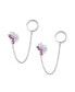 ფოტო #1 პროდუქტის Helix Double Piercings Chain & Cable Ear Cuff Cartilage Earlobe CZ Pink Butterfly Tree of Life Earrings For Women .925 Sterling Silver Body Piercing