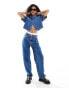 Фото #2 товара ASOS DESIGN denim crop shirt in clean blue wash co-ord