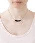 ფოტო #2 პროდუქტის Onyx Mixed-Cut Five Stone Bar 18" Pendant Necklace in Sterling Silver