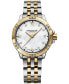 ფოტო #1 პროდუქტის Women's Swiss Tango Diamond-Accent Two-Tone Stainless Steel Bracelet Watch 30mm