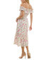 Фото #2 товара Juniors' Floral-Print Ruffled Off-The-Shoulder Midi Dress