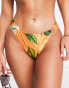 Фото #1 товара Figleaves hipster bikini bottom with ring detail in rust tropical print