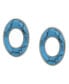 ფოტო #1 პროდუქტის Semi-Precious Turquoise Oval Stud Earrings