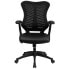 Фото #2 товара High Back Designer Black Mesh Executive Swivel Chair With Leather Seat And Adjustable Arms