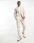 French Connection linen formal suit jacket in stone Серый, Chest 36 - фото #4