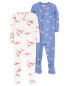 Фото #1 товара Baby 2-Pack PurelySoft 1-Piece Footie Pajamas 12M