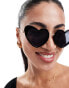 ASOS DESIGN heart sunglasses in black - фото #8