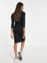 Фото #7 товара Mamalicious cotton 3/4 sleeve dress in black - BLACK