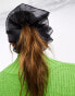 Фото #4 товара ASOS DESIGN oversized scrunchie with organza ruffle detail in black