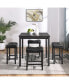 Фото #4 товара Industrial Dining Table with 4 Space-Saving Bar Stools