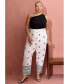 Фото #1 товара Plus Size Embroidered Ankle Pant