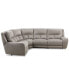 Фото #9 товара CLOSEOUT! Terrine 4-Pc. Fabric Sectional with 2 Power Motion Recliners, Created for Macy's