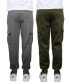 ფოტო #1 პროდუქტის Men's Heavyweight Fleece-Lined Cargo Jogger Sweatpants, Pack of 2