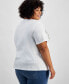 ფოტო #2 პროდუქტის Plus Size Cotton V-Neck Embellished T-Shirt, Created for Macy's