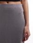 Monki asymmetric midi skirt in grey