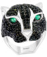 ფოტო #1 პროდუქტის EFFY® Men's Black Spinel and Green Onyx Panther Ring in Sterling Silver