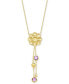 ფოტო #1 პროდუქტის Swiss Blue Topaz Flower 18" Lariat Necklace (2 ct. t.w.) in 14k Gold-Plated Sterling Silver (Also in Citrine & Amethyst)